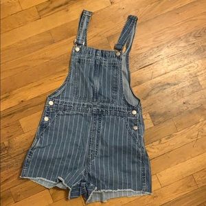 Pinyon Short Overalls in Pinstripe, XXS